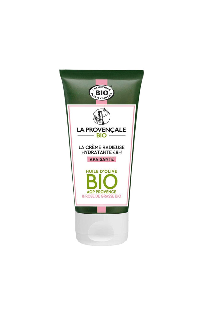 Crème radieuse apaisante et hydratante 48h - Huile d'olive & rose de Grasse - Peaux sèches