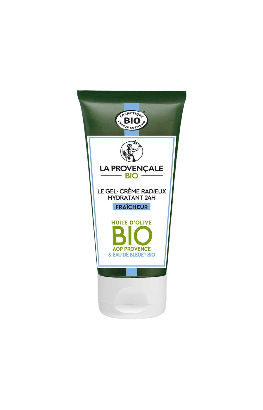 Gel-crème radieux 24h - Huile d'olive bio & extrait de bleuet - Peaux normales à mixtes - 50 ml