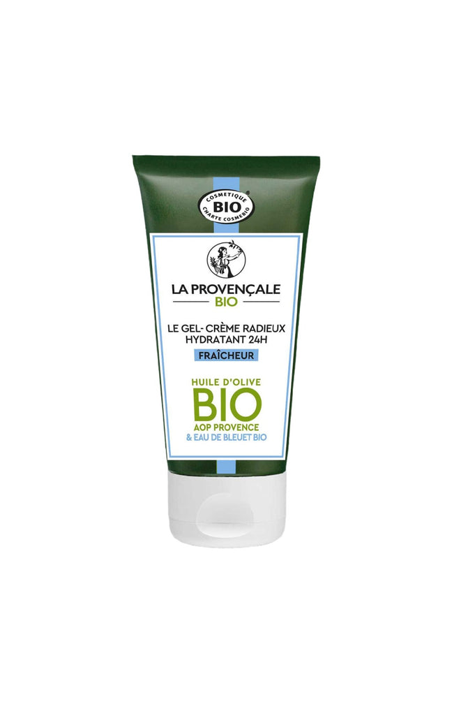 Gel-crème radieux 24h - Huile d'olive bio & extrait de bleuet - Peaux normales à mixtes - 50 ml