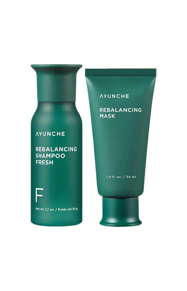 Ayunche - Kit shampoing & masque fortifiants - Rebalancing Fresh - Extrait de thé vert