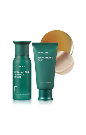 Ayunche - Kit shampoing & masque fortifiants - Rebalancing Fresh - Extrait de thé vert