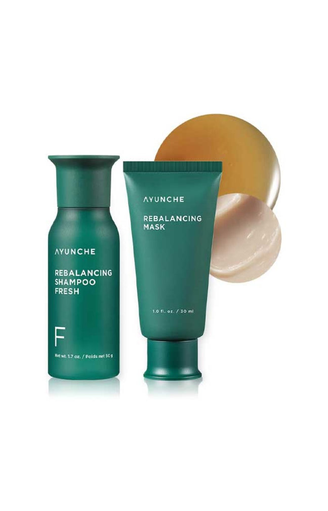 Ayunche - Kit shampoing & masque fortifiants - Rebalancing Fresh - Extrait de thé vert