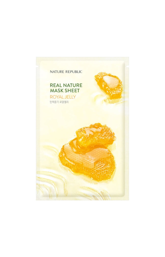 Masque en tissu hydratant - Real Nature - Gelée royale - Visage - 1 unité