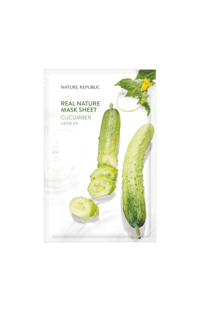 Masque en tissu hydratant - Real Nature - Concombre - Visage - 1 unité