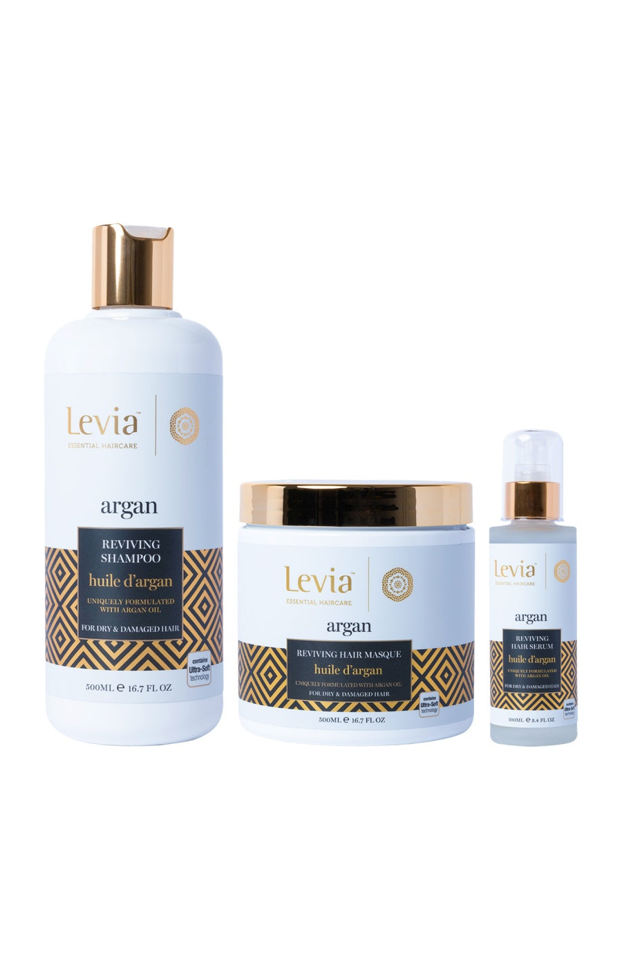Routine revitalisante - Huile d'argan - Cheveux secs & abîmés - 3 produits