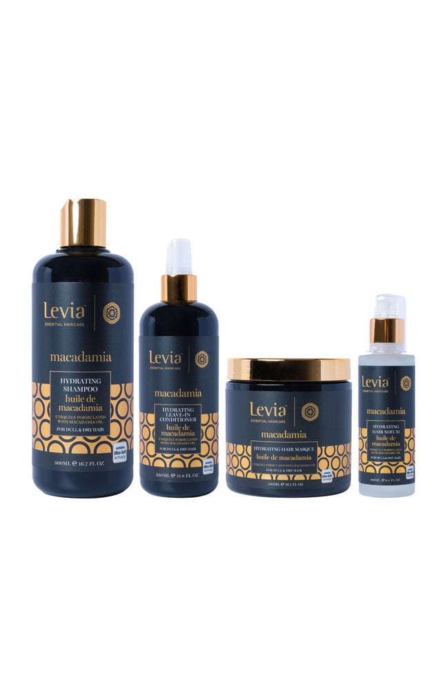 Routine hydratante - Huile de macadamia - Cheveux secs & ternes - 4 produits