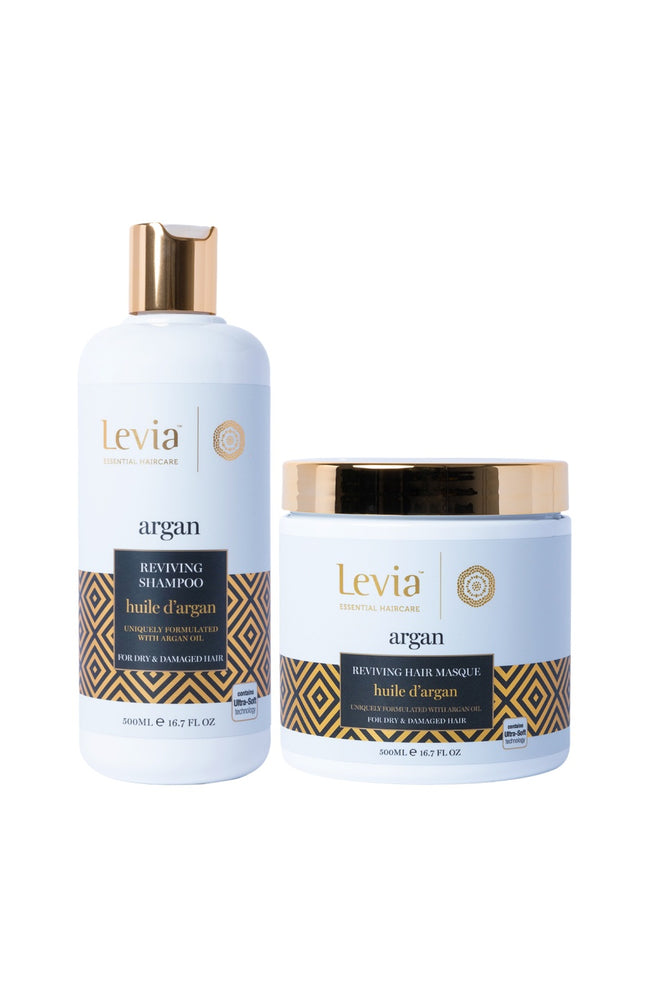 Shampoing & masque revitalisants - Huile d'argan - Cheveux secs & abîmés - 2 x 500 ml