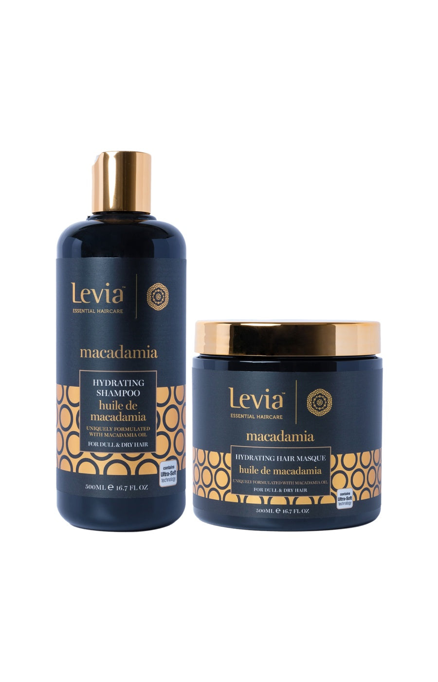Shampoing & masque hydratants - Huile de macadamia - Cheveux secs & ternes - 2 x 500 ml