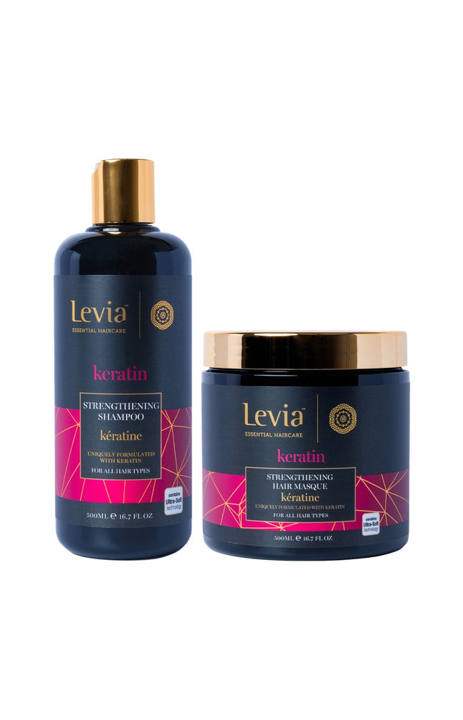 Shampoing & masque fortifiants - Kératine - Cheveux abîmés & colorés - 2 x 500 ml