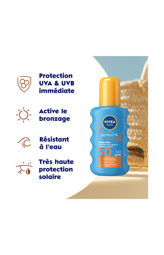 Spray protecteur SPF 50 - Protect & Bronze - Formule anti-taches - 200 ml