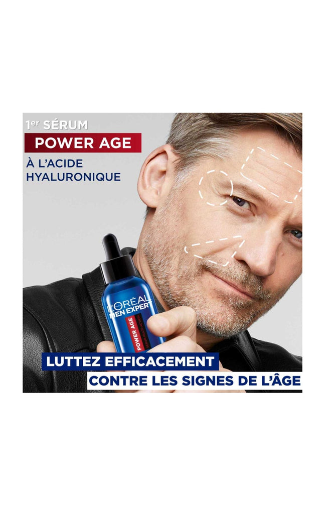 Sérum anti-âge hydratant - Power Age - Acide hyaluronique - Homme - Visage
