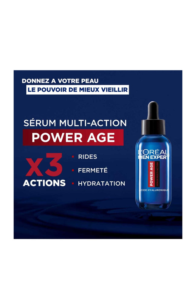 Sérum anti-âge hydratant - Power Age - Acide hyaluronique - Homme - Visage