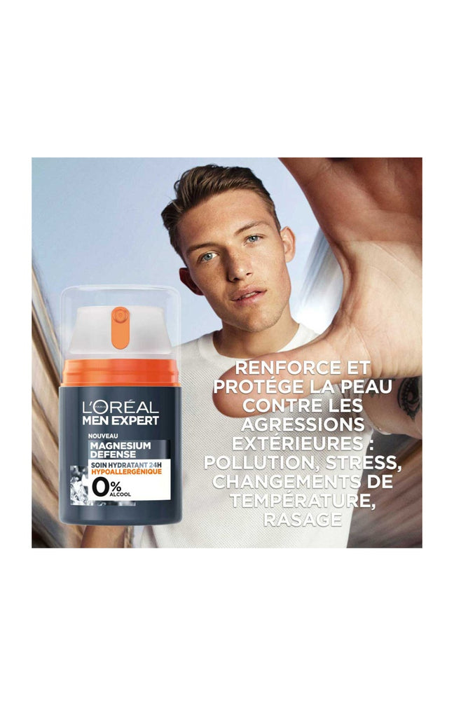 Soin hydratant - Magnésium & acide hyaluronique - Peaux sensibles - Homme