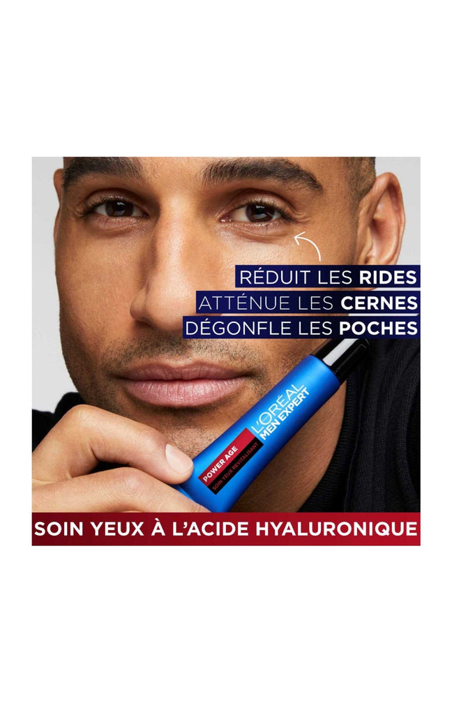 Soin contour des yeux - Power Age - Acide hyaluronique - Homme