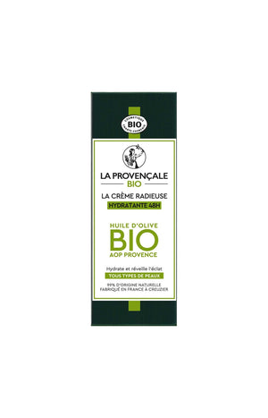 Crème radieuse hydratante 48h bio - Huile d'olive - Visage