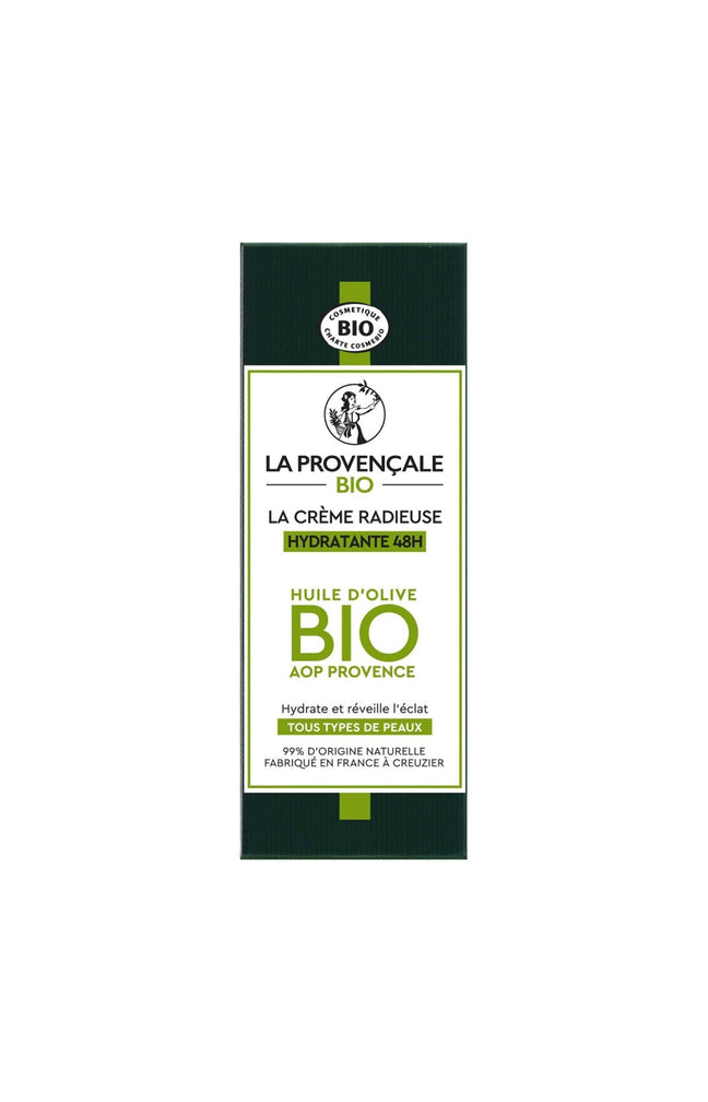 Crème radieuse hydratante 48h bio - Huile d'olive - Visage