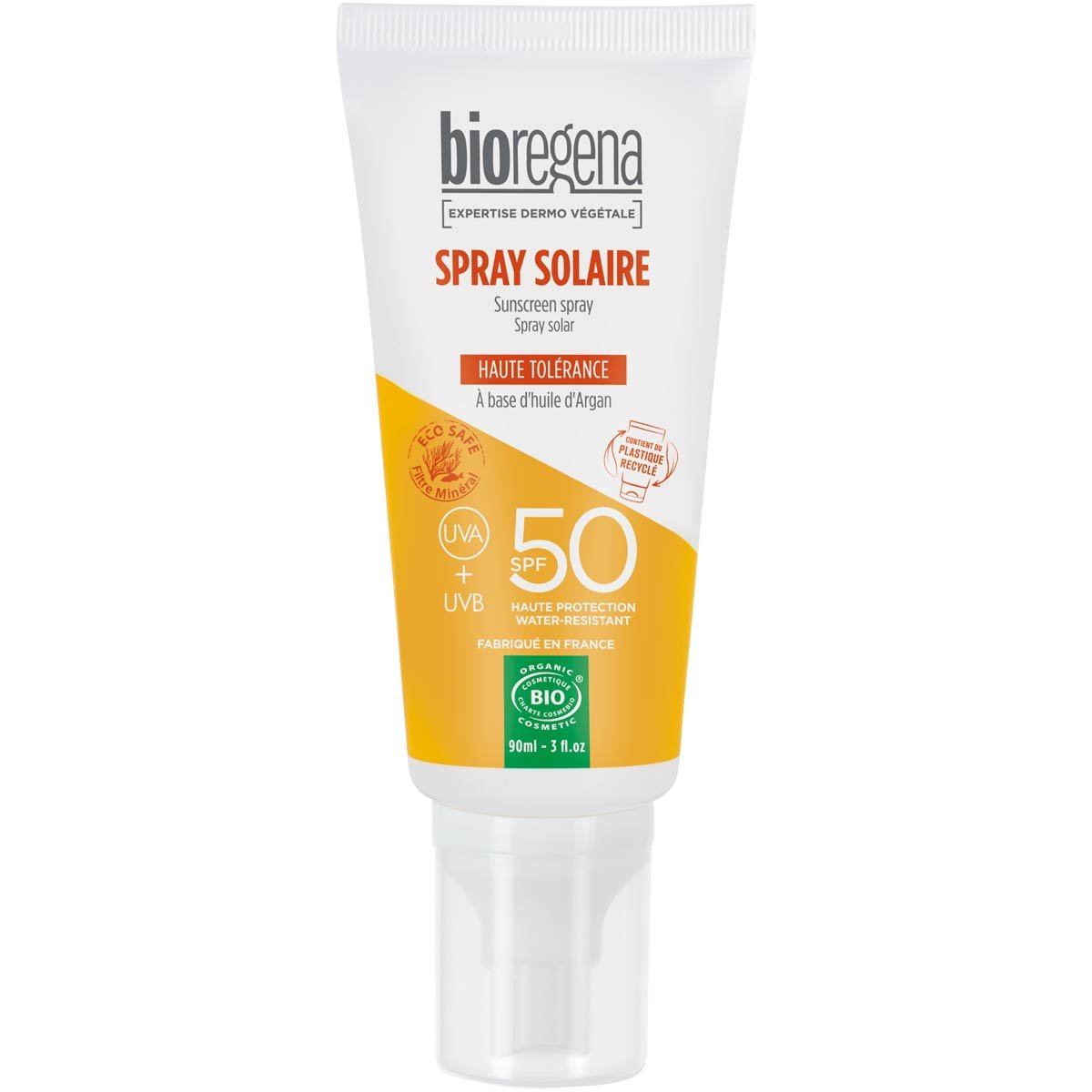 Spray solaire SPF50 bio - Huile d'argan & vitamine E - Corps - 90 ml