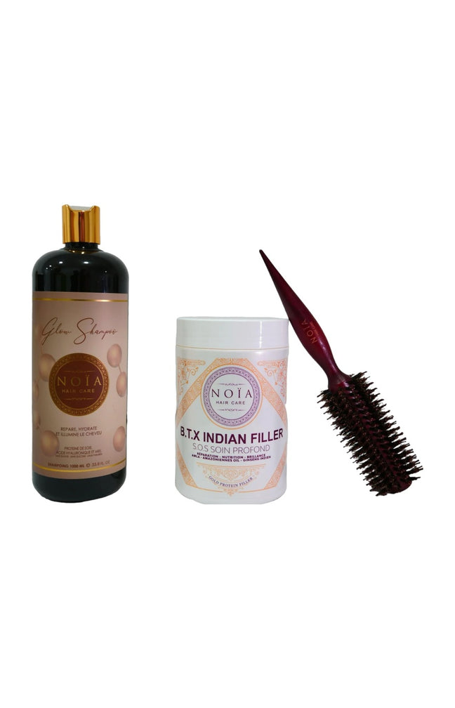 Routine réparatrice & hydratante - Acide hyaluronique & ginseng - Cheveux abîmés - 3 produits