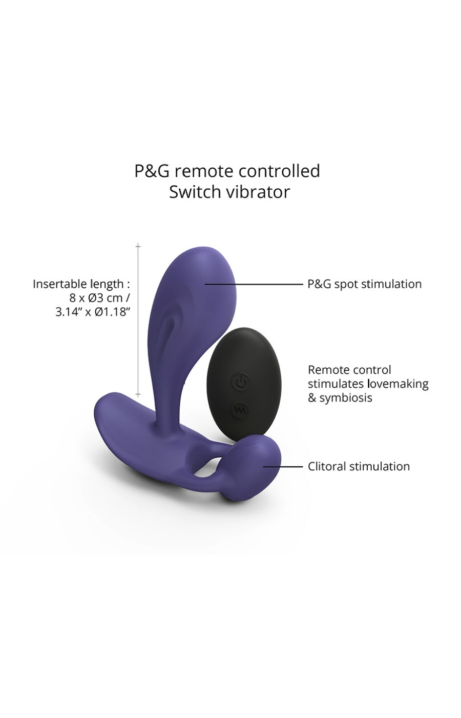 Vibromasseur télécommandé - Wiity - Violet - 10 modes