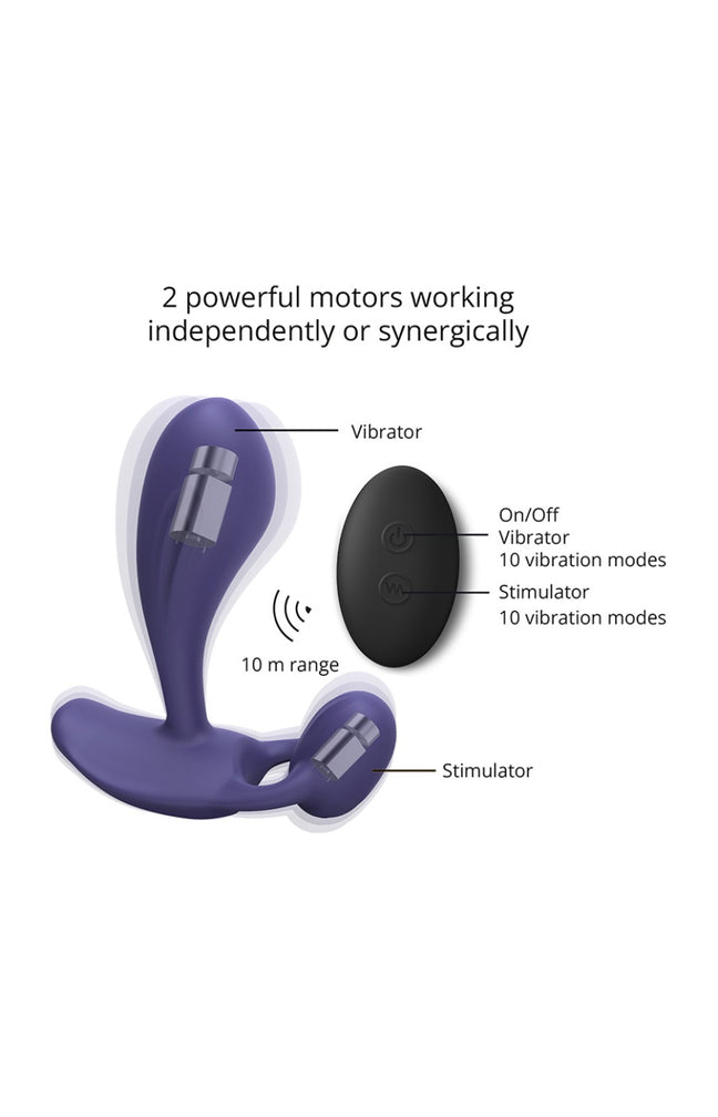 Vibromasseur télécommandé - Wiity - Violet - 10 modes