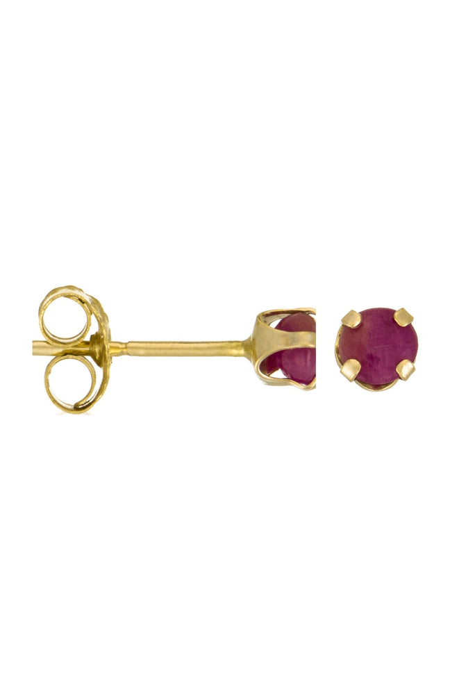 Boucles d'oreilles Puces Rubis - Or jaune 375/1000 & rubis 0,17ct/2