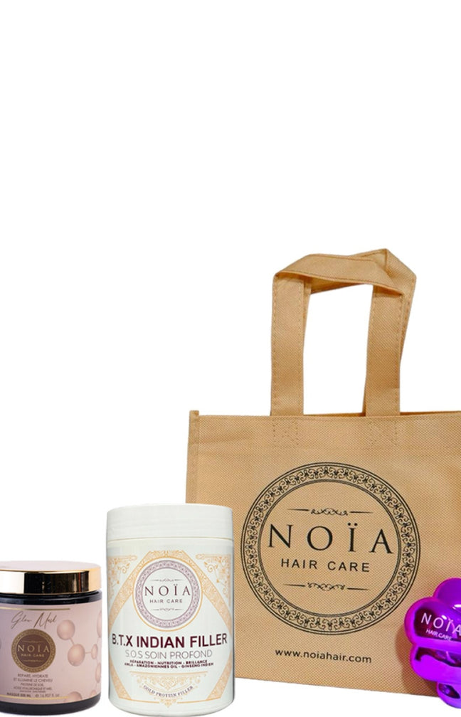 Coffret réparation & hydratation - Acide hyaluronique & ginseng - Cheveux abîmés - 4 produits