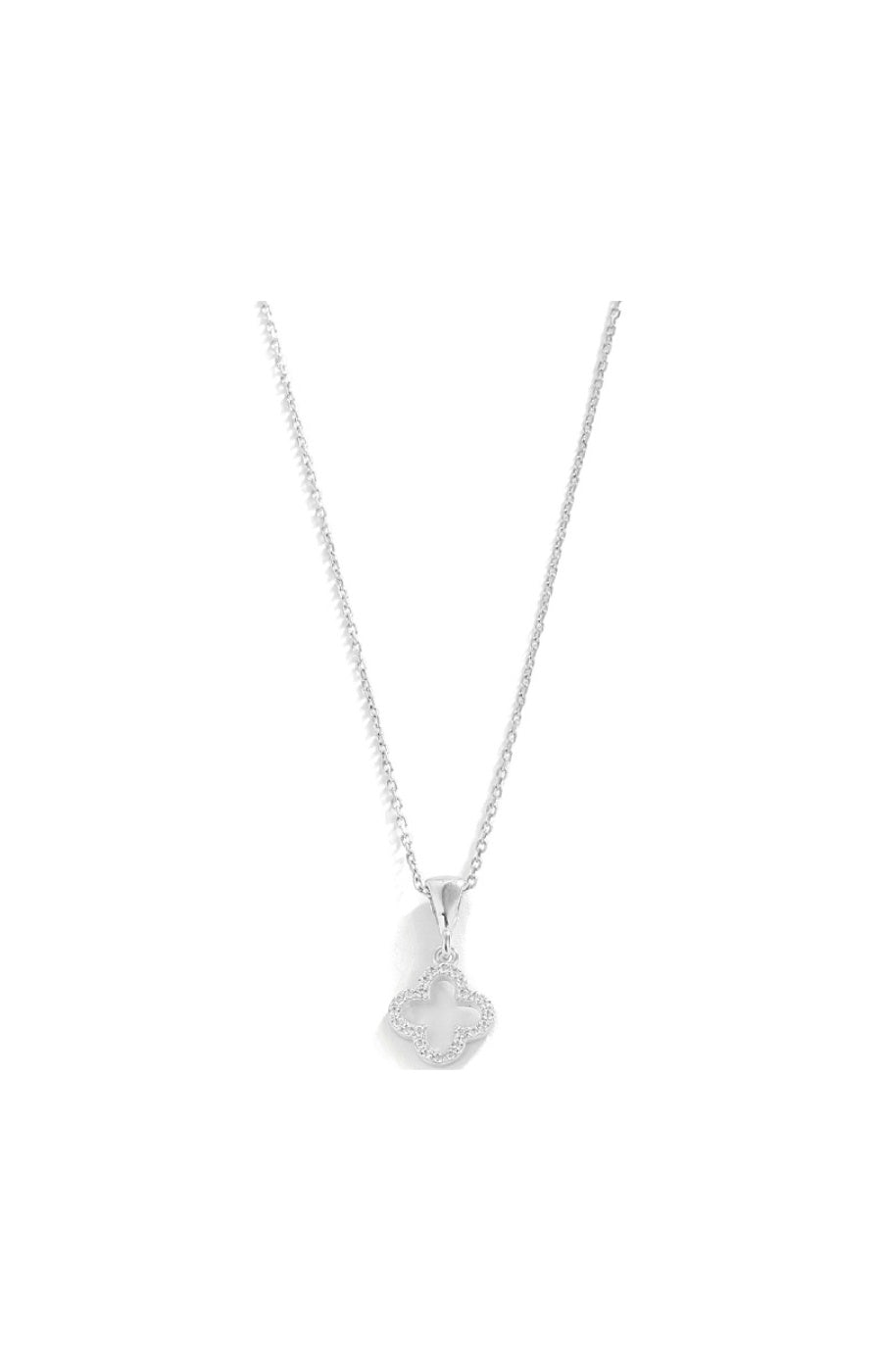 Collier trèfle - Argent 925/000 & zircons