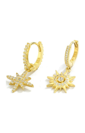 Boucles d'oreilles étoiles polaires - Argent 925/000 plaqué or & zircons