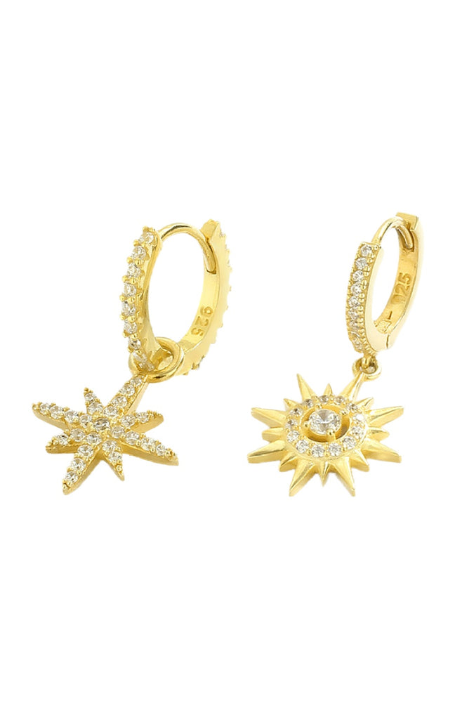Boucles d'oreilles étoiles polaires - Argent 925/000 plaqué or & zircons