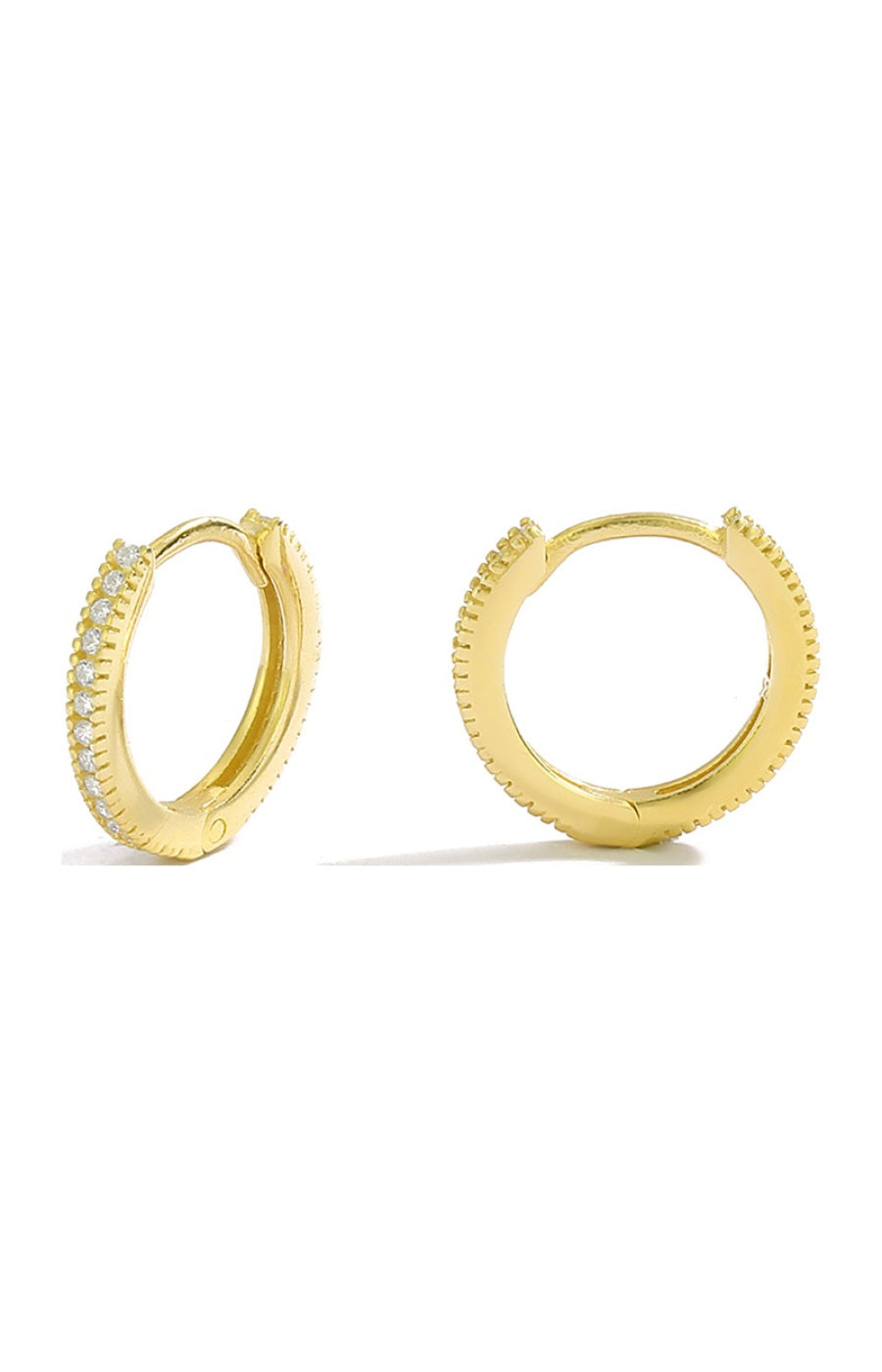 Boucles d'oreilles - Argent 925/000 plaqué or & zircons