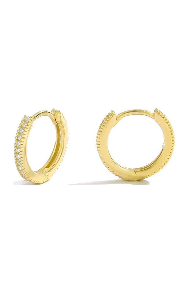 Boucles d'oreilles - Argent 925/000 plaqué or & zircons