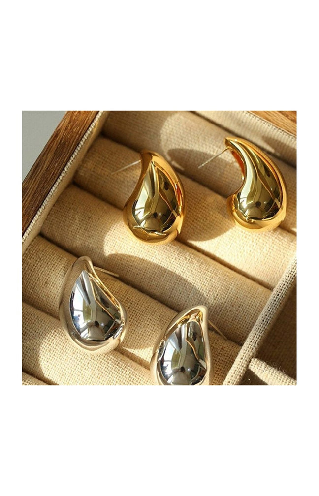 Boucles d'oreilles goutte - Laiton plaqué or