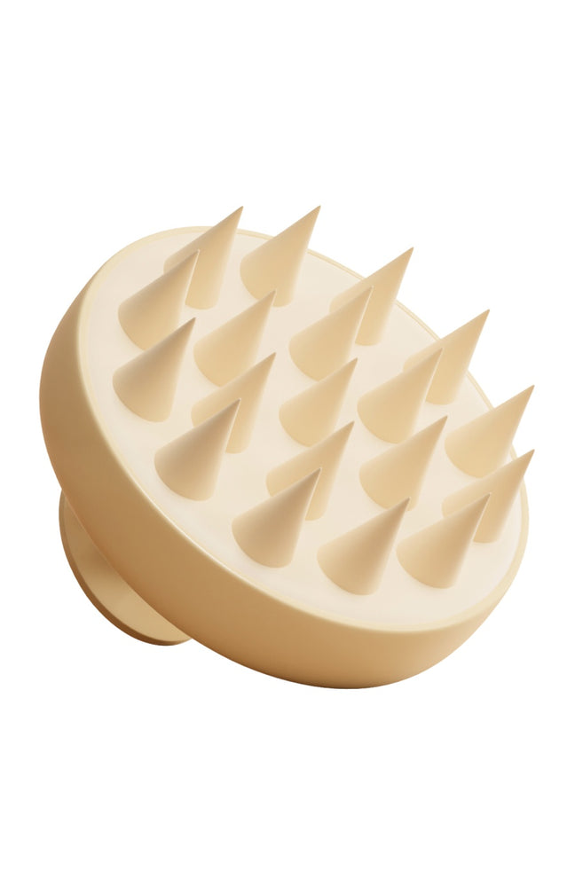 Brosse pour shampoing 2-en-1 - Silicone - Beige