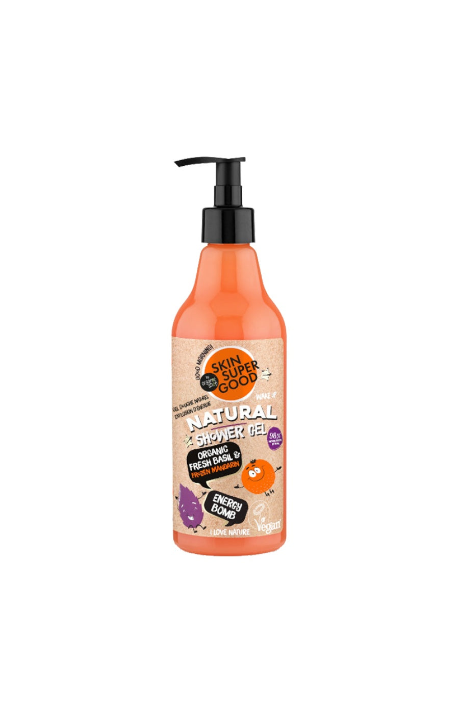 Gel douche booster d'énergie - Agrumes & basilic - 500 ml