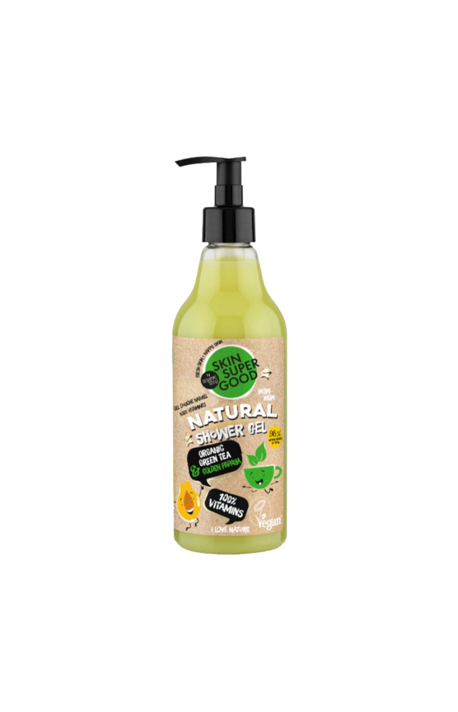 Gel douche énergisant - Thé vert & papaye - 500 ml