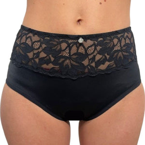 Lot de 2 culottes menstruelles taille haute - Rosalie - Flux moyens à abondants - Noir