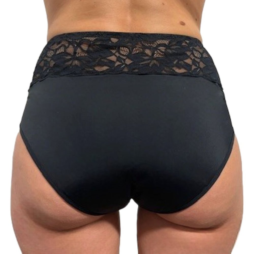 Lot de 2 culottes menstruelles taille haute - Rosalie - Flux moyens à abondants - Noir