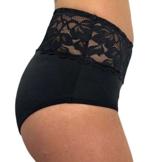 Lot de 2 culottes menstruelles taille haute - Rosalie - Flux moyens à abondants - Noir