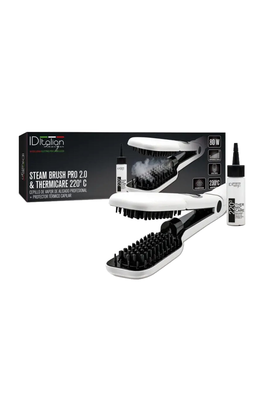 Lisseur Vapeur ID Italian Steam Brush Pro 2.0 – Brosse Lissante Vapeur, 230°C, 80W, Occasion Fonctionnel