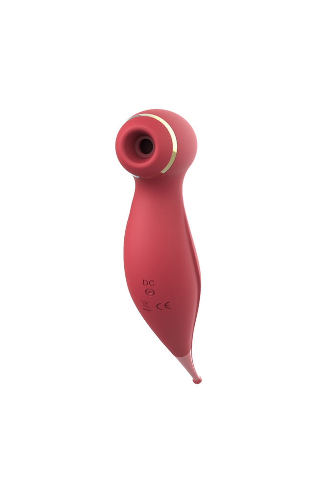 Stimulateur clitoridien par succion & vibromasseur point G - 10 modes - Rouge