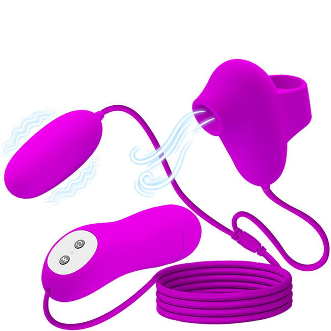 Œuf vibrant & stimulateur clitoridien - 12 modes - Rose