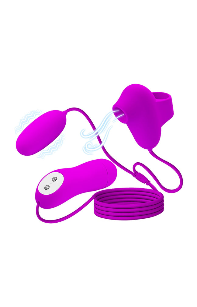 Œuf vibrant & stimulateur clitoridien - 12 modes - Rose