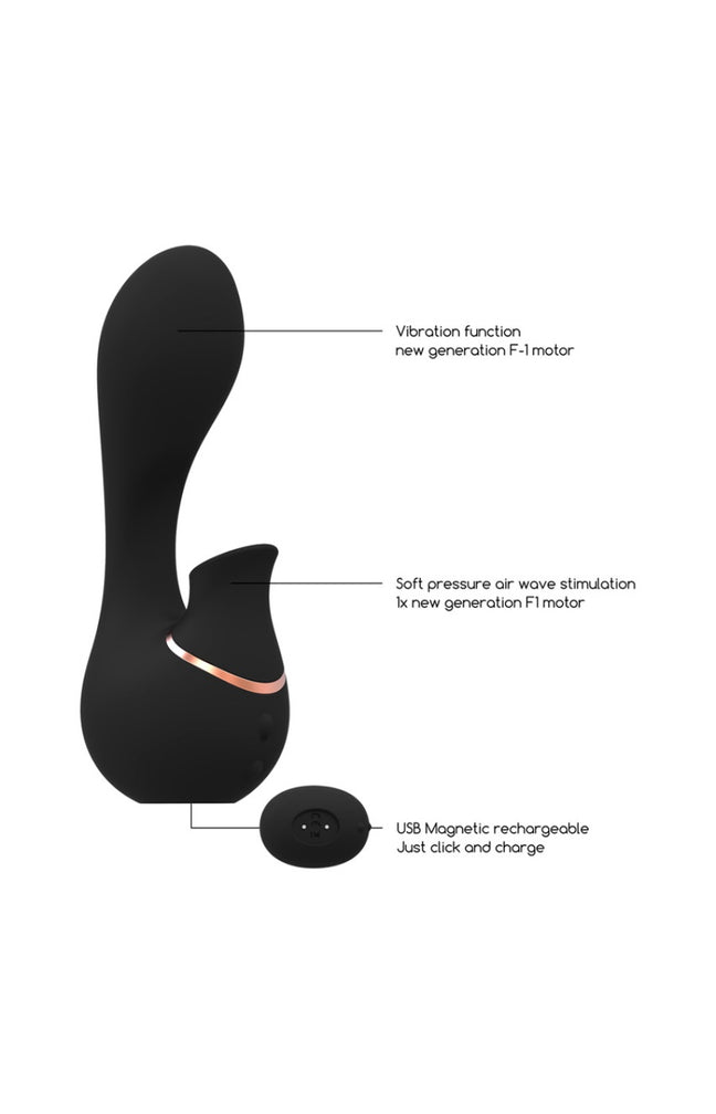 Vibromasseur point G & stimulateur de clitoris - Mythical - Noir