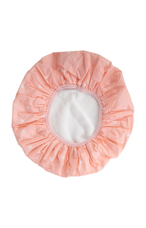 Bonnet de douche réversible - Cœurs - Rose