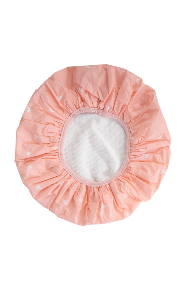 Bonnet de douche réversible - Cœurs - Rose