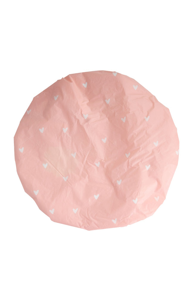 Bonnet de douche réversible - Cœurs - Rose
