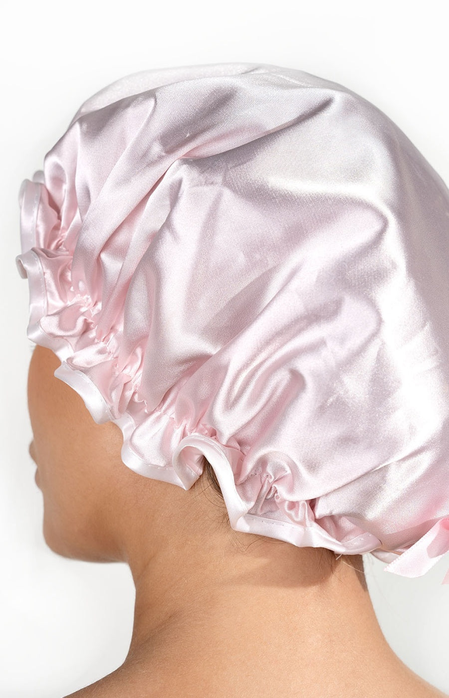 Bonnet de douche en satin - Rose