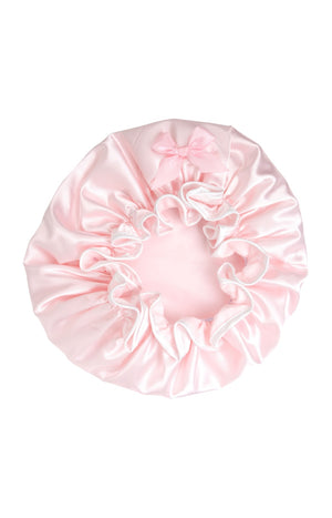 Bonnet de douche en satin - Rose