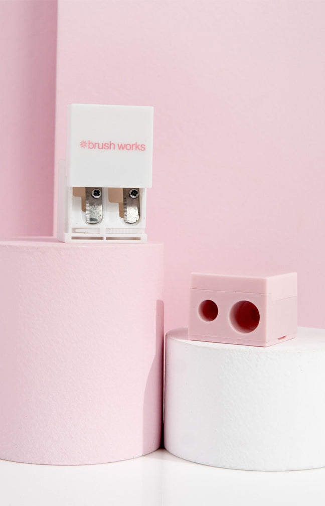 Taille-crayons double embouts - Lèvres & yeux - Rose & blanc - 2 produits