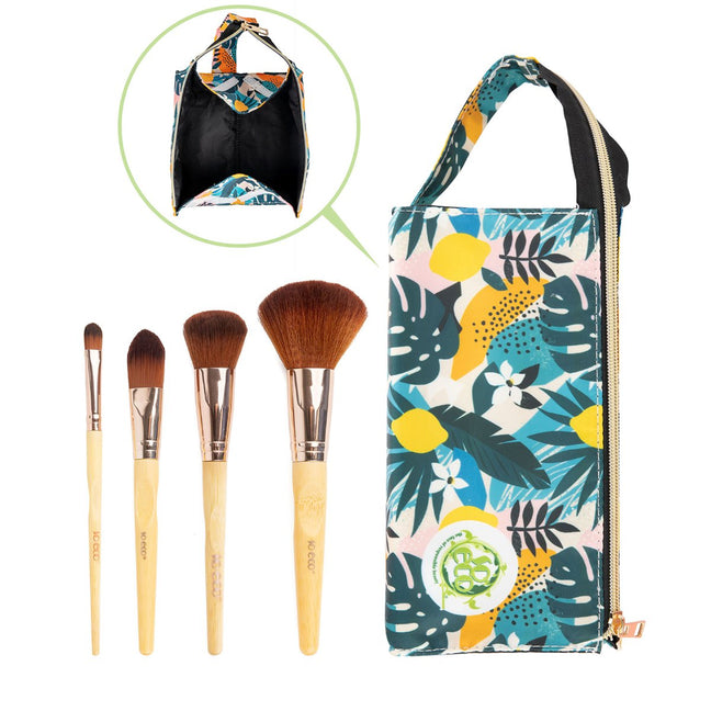 Coffret pinceaux de voyage - Teint & yeux - 4 produits & trousse
